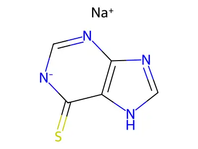 6-Mercaptopurine sodium salt structure