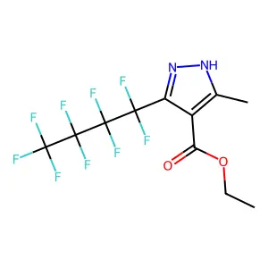 Ethyl 3-methyl-5-(nonafluorobutyl)-1H-pyrazole-4-carboxylate structure