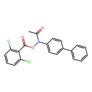 2,6-Dichlorobenzoyloxy-4-acetylaminobiphenyl structure