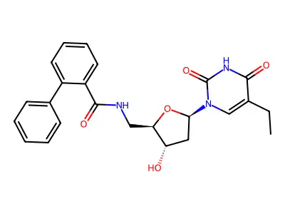 Uridine, 5'-[([1,1'-biphenyl]-2-ylcarbonyl)amino]-2',5'-dideoxy-5-ethyl- structure