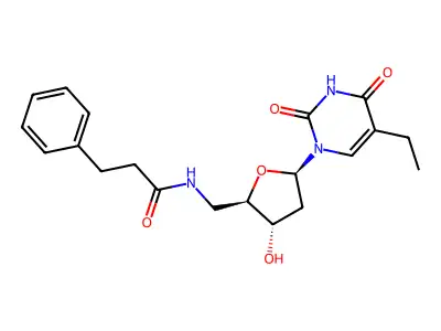5-Ethyl-5   -(3-phenylpropionylamino)-2   ,5   -dideoxyuridine structure
