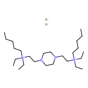Ammonium, (1,4-piperazinediyldiethylene)bis(diethylpentyl-, dibromide structure
