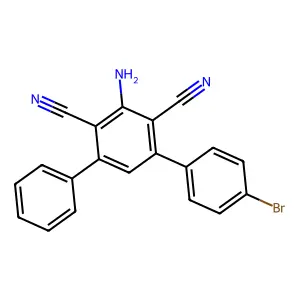 2-Amino-4-(4-bromophenyl)-6-phenylbenzene-1,3-dicarbonitrile structure