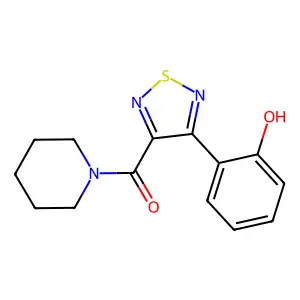 (4-(2-Hydroxyphenyl)-1,2,5-thiadiazol-3-yl)(piperidin-1-yl)methanone structure