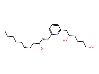 (5S)-6-[6-[(3R)-3-hydroxyundeca-1,5-dienyl]-2-pyridinyl]hexane-1,5-diol structure