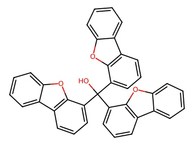 Tris(4-dibenzofuryl)methanol structure