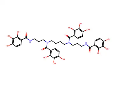 N,N',N'',N'''-tetra(2,3,4-trihydroxybenzoyl)spermine structure