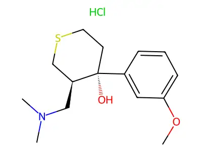 2H-Thiopyran-4-ol, tetrahydro-3-((dimethylamino)methyl)-4-(3-methoxyphenyl)-, hydrochloride, trans-(+-)- structure