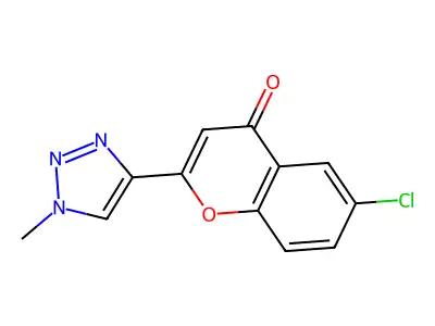 4H-1-Benzopyran-4-one, 6-chloro-2-(1-methyl-1H-1,2,3-triazol-4-yl)- structure
