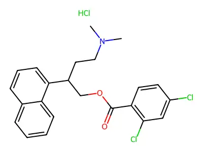 4-Dimethylamino-2-(naphth-1-yl)butyl 2,4-dichlorobenzoate hydrochloride structure