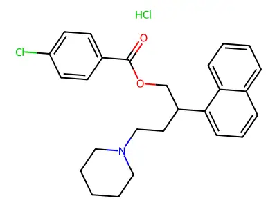 2-(1-Naphthalenyl)-4-(1-piperidinyl)butyl 4-chlorobenzoate hydrochloride structure