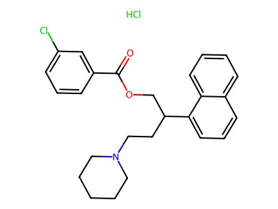 2-(1-Naphthalenyl)-4-(1-piperidinyl)butyl 3-chlorobenzoate hydrochloride structure