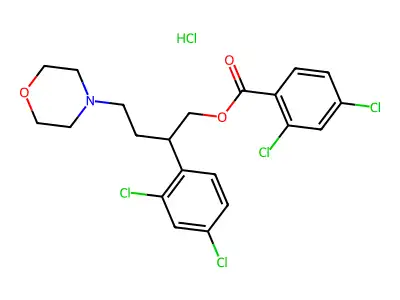 Benzoic acid, 2,4-dichloro-, 2-(2,4-dichlorophenyl)-4-(4-morpholinyl)butyl ester, hydrochloride structure