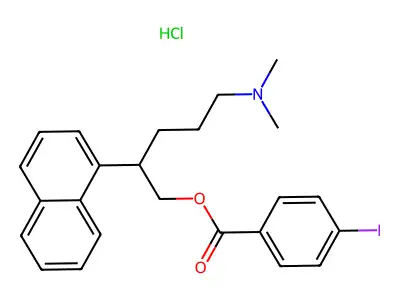 5-(Dimethylamino)-2-(1-naphthalenyl)pentyl 4-iodobenzoate hydrochloride structure