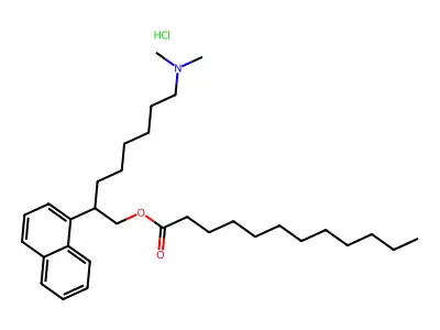 8-(Dimethylamino)-2-(naphthalen-1-yl)octyl dodecanoate--hydrogen chloride (1/1) structure