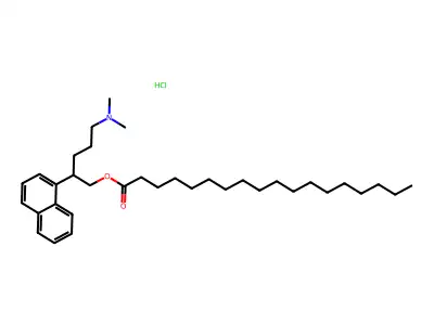Octadecanoic acid, 5-(dimethylamino)-2-(1-naphthalenyl)pentyl ester, hydrochloride structure