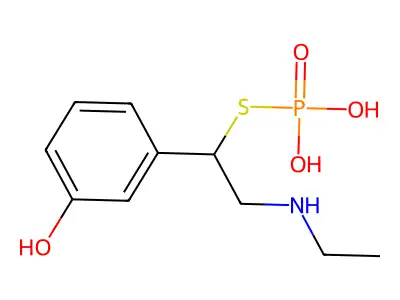 Phenol, 3-(2-(ethylamino)-1-(phosphonothio)ethyl)-, hydrate structure