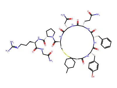 Argipressin, (1-mercapto-4-methylcyclohexaneacetic acid)(1)- structure