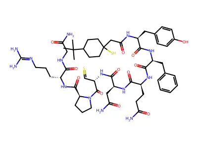 Argipressin, (4-tert-butyl-1-mercaptocyclohexaneacetic acid)(1)- structure