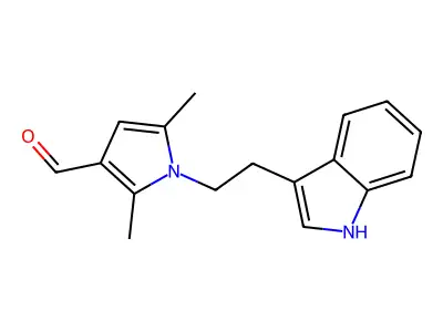 1-[2-(1H-Indol-3-yl)-ethyl]-2,5-dimethyl-1H-pyrrole-3-carbaldehyde structure