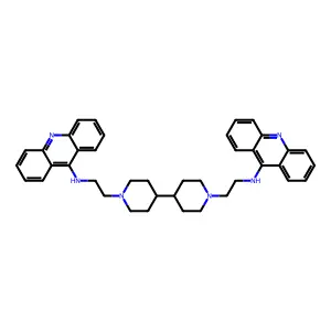 N,N'-Di-9-acridinyl-(4,4'-bipiperidine)-1,1'-diethanamine structure