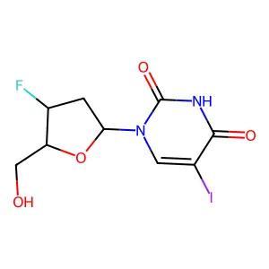 3'-氟-2',3'-二脱氧-5-碘尿苷 structure