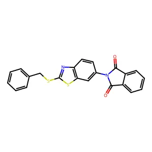 2-(2-Benzylsulfanyl-1,3-benzothiazol-6-yl)isoindole-1,3-dione structure