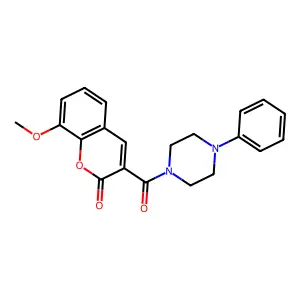 8-methoxy-3-(4-phenylpiperazine-1-carbonyl)-2H-chromen-2-one structure