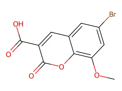 6-Bromo-8-methoxy-2-oxo-2H-1-benzopyran-3-carboxylic acid structure