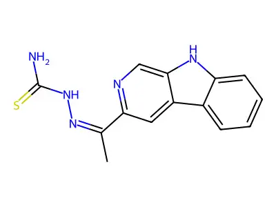 [1-(9H-pyrido[3,4-b]indol-3-yl)ethylideneamino]thiourea structure