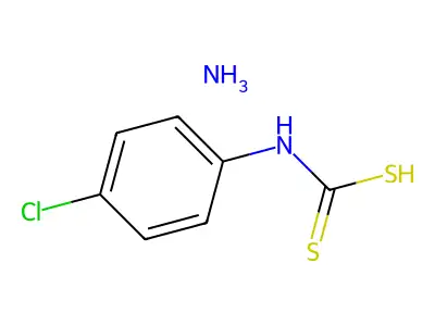 Carbamodithioic acid, (4-chlorophenyl)-, monoammonium salt structure