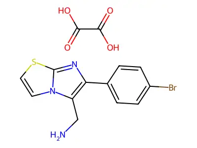 (6-(4-Bromophenyl)imidazo[2,1-b]thiazol-5-yl)methanamine oxalate structure
