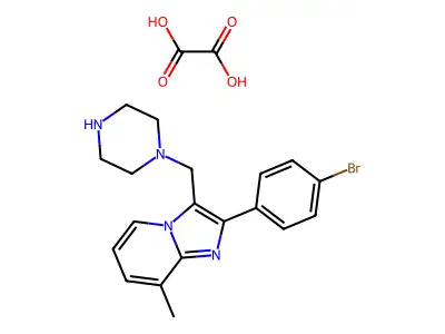 2-(4-Bromophenyl)-8-methyl-3-(piperazin-1-ylmethyl)imidazo[1,2-a]pyridine oxalate structure