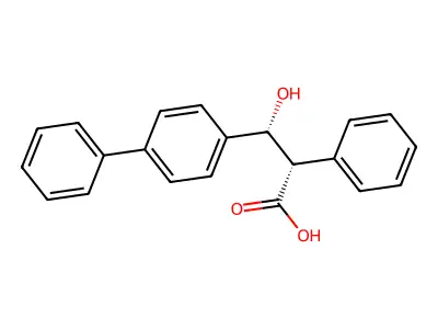 (1,1'-Biphenyl)-4-propanoic acid, beta-hydroxy-alpha-phenyl-, (R*,S*)-(-)- structure