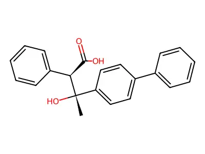 (2R,3R)-3-hydroxy-2-phenyl-3-(4-phenylphenyl)butanoic acid structure