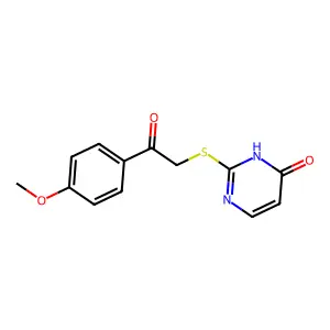 2-[2-(4-methoxyphenyl)-2-oxoethyl]sulfanyl-1H-pyrimidin-6-one structure