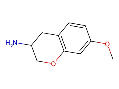3,4-Dihydro-7-methoxy-2H-1-benzopyran-3-amine structure