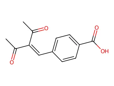 4-(2-Acetyl-3-oxo-1-butenyl)benzenecarboxylic acid structure