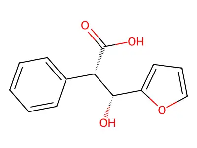 2-Furanpropanoic acid, beta-hydroxy-alpha-phenyl-, (R*,S*)-(-)- structure