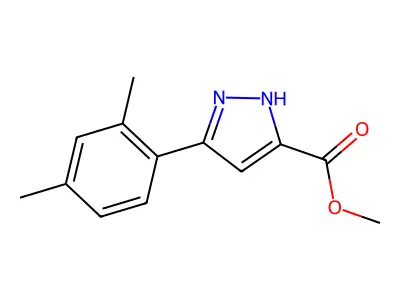 methyl 3-(2,4-dimethylphenyl)-1H-pyrazole-5-carboxylate structure