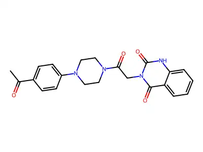 3-[2-[4-(4-acetylphenyl)piperazin-1-yl]-2-oxoethyl]-1H-quinazoline-2,4-dione structure