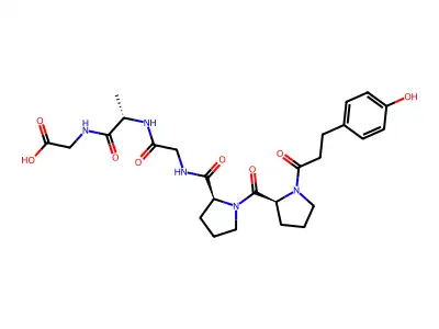 N-3-(4-Hydroxyphenyl)propionyl-prolyl-prolyl-glycyl-alanyl-glycine structure