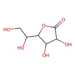 (3R,4R,5R)-5-(1,2-dihydroxyethyl)-3,4-dihydroxyoxolan-2-one structure