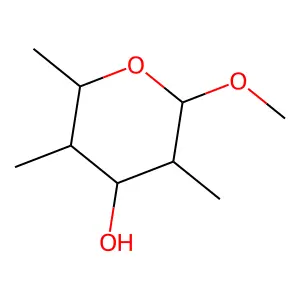 methyl 2,4,6-trideoxy-2,4-di-C-methylgluohexopyranoside structure