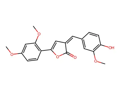 5-(2,4-dimethoxyphenyl)-3-(4-hydroxy-3-methoxybenzylidene)-2(3H)-furanone structure