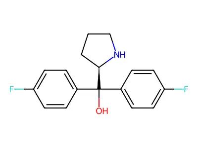 (R)-bis(4-fluorophenyl)(pyrrolidin-2-yl)methanol structure