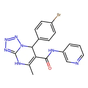 (7S)-7-(4-bromophenyl)-5-methyl-N-pyridin-3-yl-1,7-dihydrotetrazolo[1,5-a]pyrimidine-6-carboxamide structure