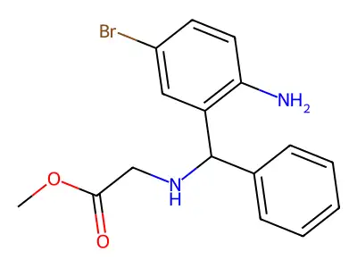 Methyl 2-[[(2-amino-5-bromophenyl)-phenylmethyl]amino]acetate structure