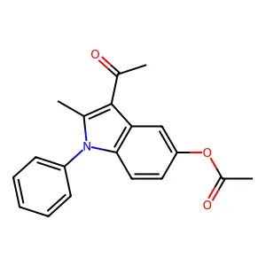 (3-Acetyl-2-methyl-1-phenylindol-5-yl) acetate structure