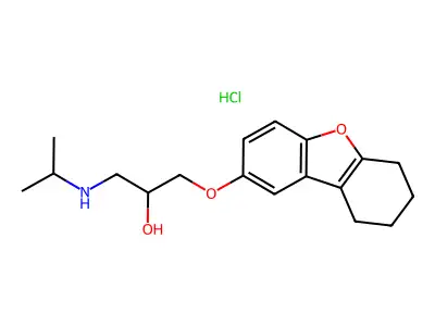 2-Propanol, 1-((1-methylethyl)amino)-3-((6,7,8,9-tetrahydro-2-dibenzofuranyl)oxy)-, hydrochloride structure